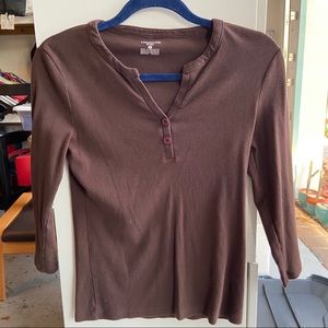 Chocolate brown 3/4 sleeve top